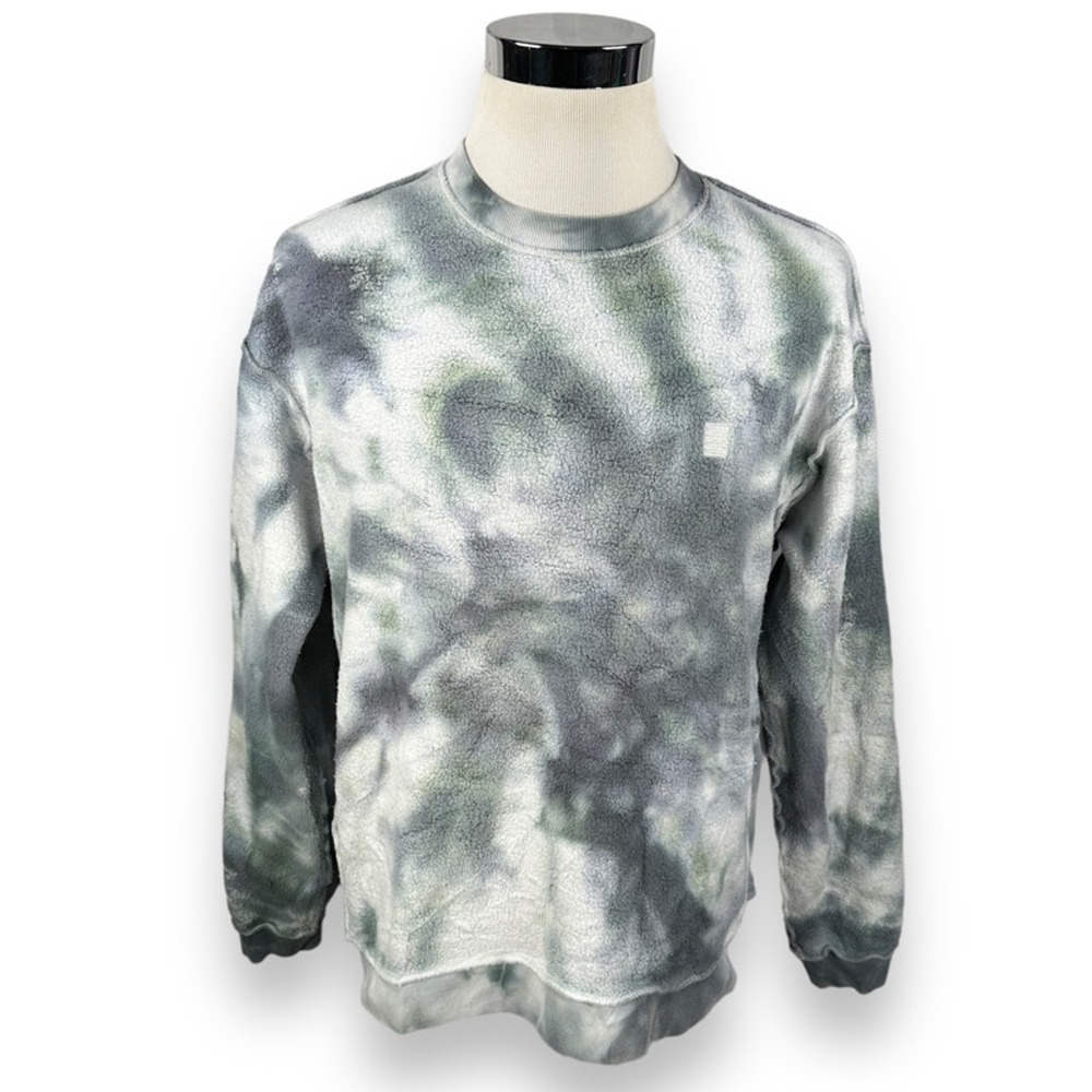 Yellow The Label Sweatshirt Women's Large Blue Tie Dye Relaxed Inside Out